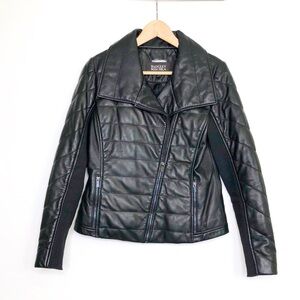 Badgley Mishka smal Blakely Black quilted, leather biker jacket